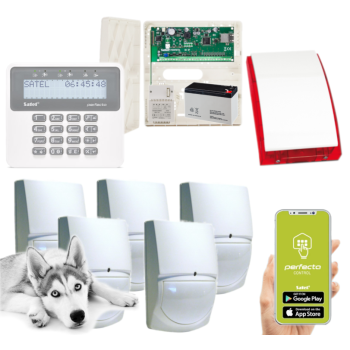 ZESTAW ALARMOWY SATEL PERFECTA-IP 32-WRL 5 CZUJEK SWAN QUAD + PRF-LCD + SYRENA SP-4001R